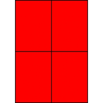 Etykiety A4 kolorowe 105x148 – czerwone fluorescencyjne