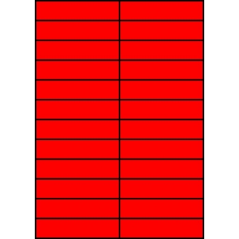 Etykiety A4 kolorowe 105x24,75 – czerwone fluorescencyjne