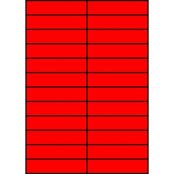 Etykiety A4 kolorowe 105x24,75 – czerwone fluorescencyjne