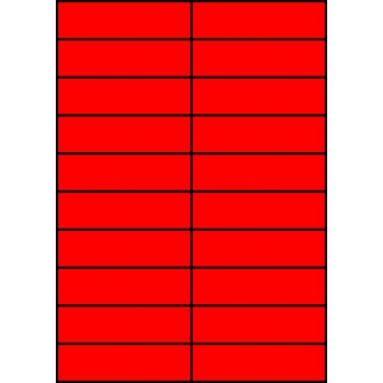 Etykiety A4 kolorowe 105x29,7 – czerwone fluorescencyjne