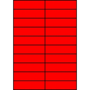 Etykiety A4 kolorowe 105x29,7 – czerwone fluorescencyjne