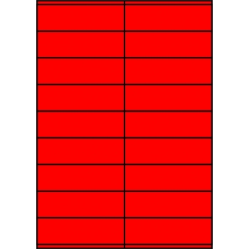 Etykiety A4 kolorowe 105x32 – czerwone fluorescencyjne