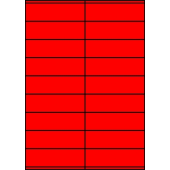 Etykiety A4 kolorowe 105x32 – czerwone fluorescencyjne