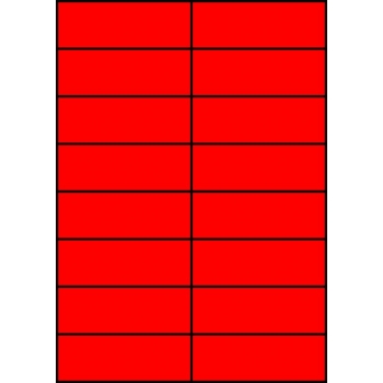 Etykiety A4 kolorowe 105x37 – czerwone fluorescencyjne
