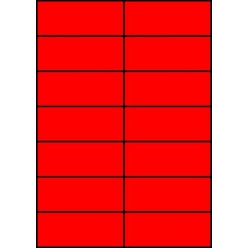 Etykiety A4 kolorowe 105x42,4 – czerwone fluorescencyjne