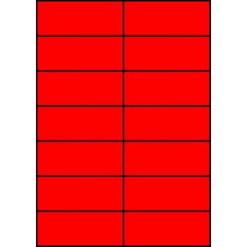 Etykiety A4 kolorowe 105x42,4 – czerwone fluorescencyjne