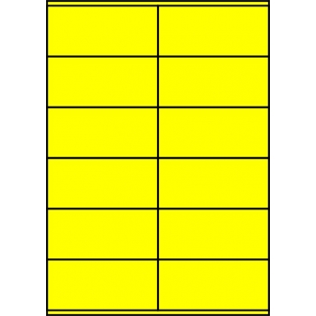 Etykiety A4 kolorowe 105x48 – żółte fluorescencyjne