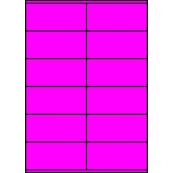 Etykiety A4 kolorowe 105x48 – różowe