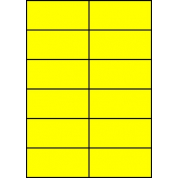 Etykiety A4 kolorowe 105x49,5 – żółte fluorescencyjne