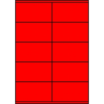 Etykiety A4 kolorowe 105x57 – czerwone fluorescencyjne