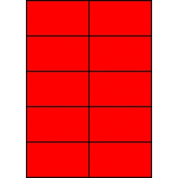 Etykiety A4 kolorowe 105x59,4 – czerwone fluorescencyjne