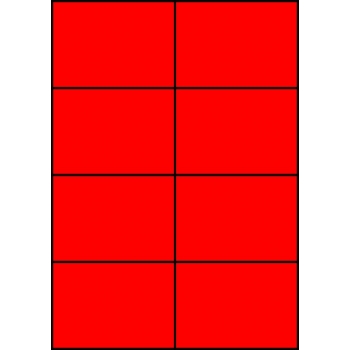 Etykiety A4 kolorowe 105x74 – czerwone fluorescencyjne