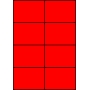 Etykiety A4 kolorowe 105x74 – czerwone fluorescencyjne