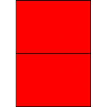 Etykiety A4 kolorowe 210x148 – czerwone fluorescencyjne