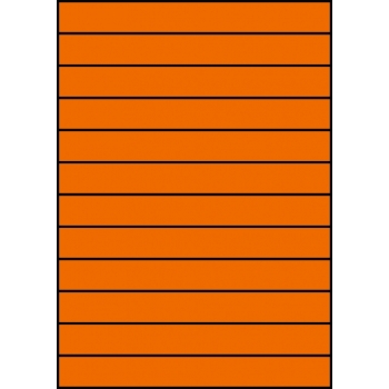 Etykiety A4 kolorowe 210x24,75 – pomarańczowe
