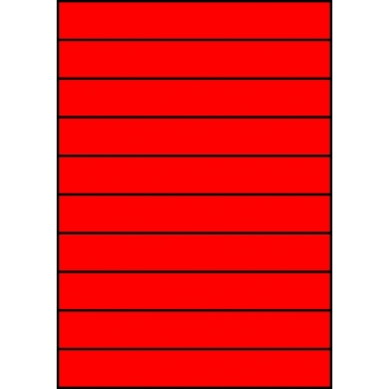 Etykiety A4 kolorowe 210x29,7 – czerwone fluorescencyjne