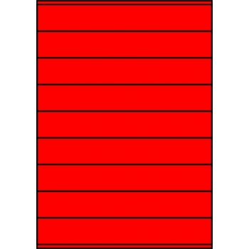 Etykiety A4 kolorowe 210x32 – czerwone fluorescencyjne