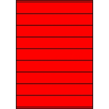 Etykiety A4 kolorowe 210x32 – czerwone fluorescencyjne