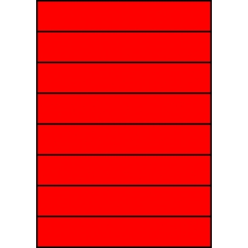 Etykiety A4 kolorowe 210x37 – czerwone fluorescencyjne