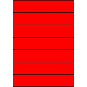 Etykiety A4 kolorowe 210x42,4 – czerwone fluorescencyjne