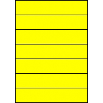 Etykiety A4 kolorowe 210x42,4 – żółte fluorescencyjne