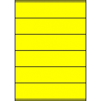 Etykiety A4 kolorowe 210x48 – żółte fluorescencyjne