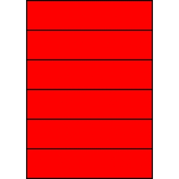 Etykiety A4 kolorowe 210x49,5 – czerwone fluorescencyjne