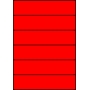Etykiety A4 kolorowe 210x49,5 – czerwone fluorescencyjne