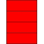 Etykiety A4 kolorowe 210x74 – czerwone fluorescencyjne