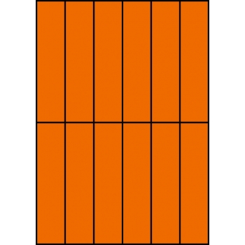 Etykiety A4 kolorowe 35x148 – pomarańczowe