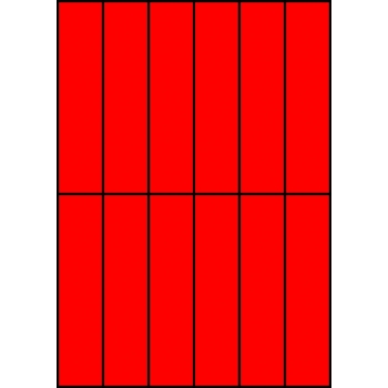 Etykiety A4 kolorowe 35x148 – czerwone fluorescencyjne