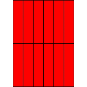 Etykiety A4 kolorowe 35x148 – czerwone fluorescencyjne