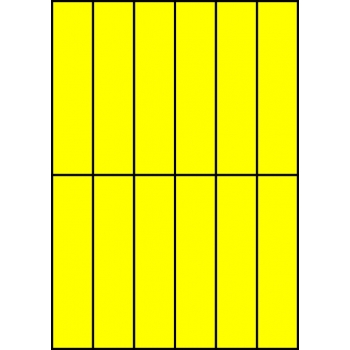 Etykiety A4 kolorowe 35x148 – żółte fluorescencyjne
