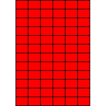 Etykiety A4 kolorowe 35x24,75 – czerwone fluorescencyjne