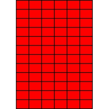 Etykiety A4 kolorowe 35x24,75 – czerwone fluorescencyjne