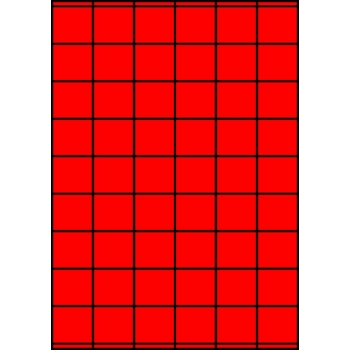 Etykiety A4 kolorowe 35x32 – czerwone fluorescencyjne