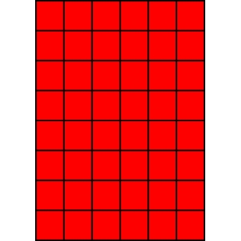 Etykiety A4 kolorowe 35x37 – czerwone fluorescencyjne
