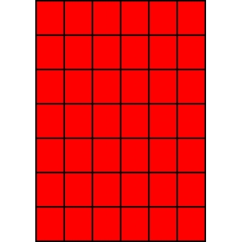 Etykiety A4 kolorowe 35x42,42 – czerwone fluorescencyjne