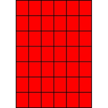 Etykiety A4 kolorowe 35x42,42 – czerwone fluorescencyjne