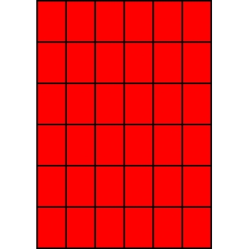 Etykiety A4 kolorowe 35x49,5 – czerwone fluorescencyjne