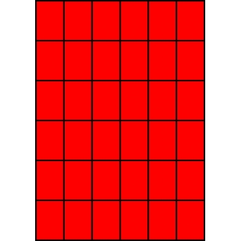 Etykiety A4 kolorowe 35x49,5 – czerwone fluorescencyjne