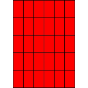 Etykiety A4 kolorowe 35x59,4 – czerwone fluorescencyjne