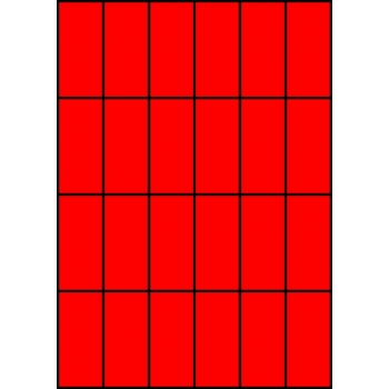 Etykiety A4 kolorowe 35x74 – czerwone fluorescencyjne