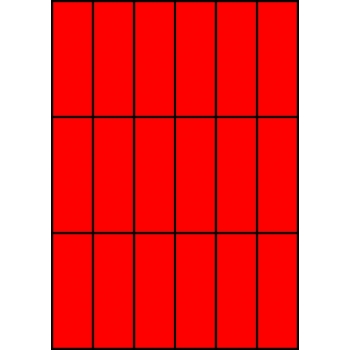 Etykiety A4 kolorowe 35x99 – czerwone fluorescencyjne