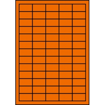 Etykiety A4 kolorowe 38x21,2 – pomarańczowe