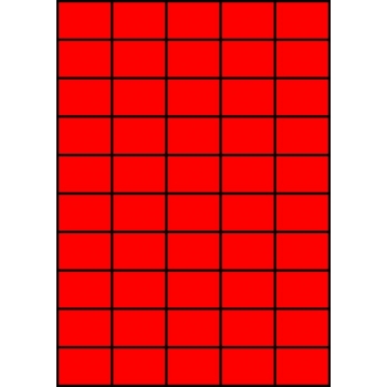 Etykiety A4 kolorowe 42x29,7 – czerwone fluorescencyjne