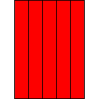 Etykiety A4 kolorowe 42x297 – czerwone fluorescencyjne