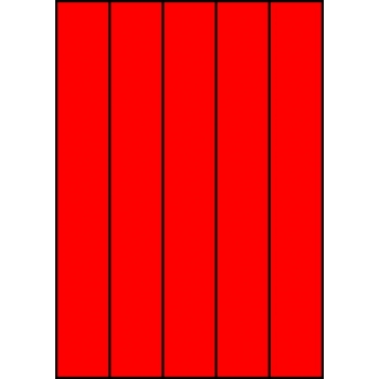 Etykiety A4 kolorowe 42x297 – czerwone fluorescencyjne