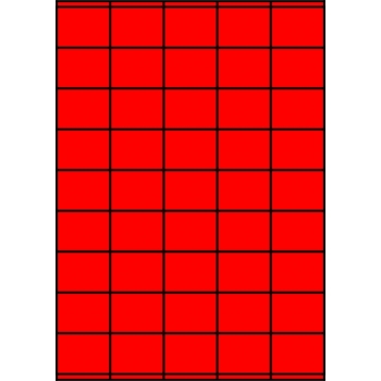 Etykiety A4 kolorowe 42x32 – czerwone fluorescencyjne