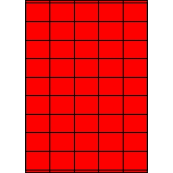 Etykiety A4 kolorowe 42x32 – czerwone fluorescencyjne